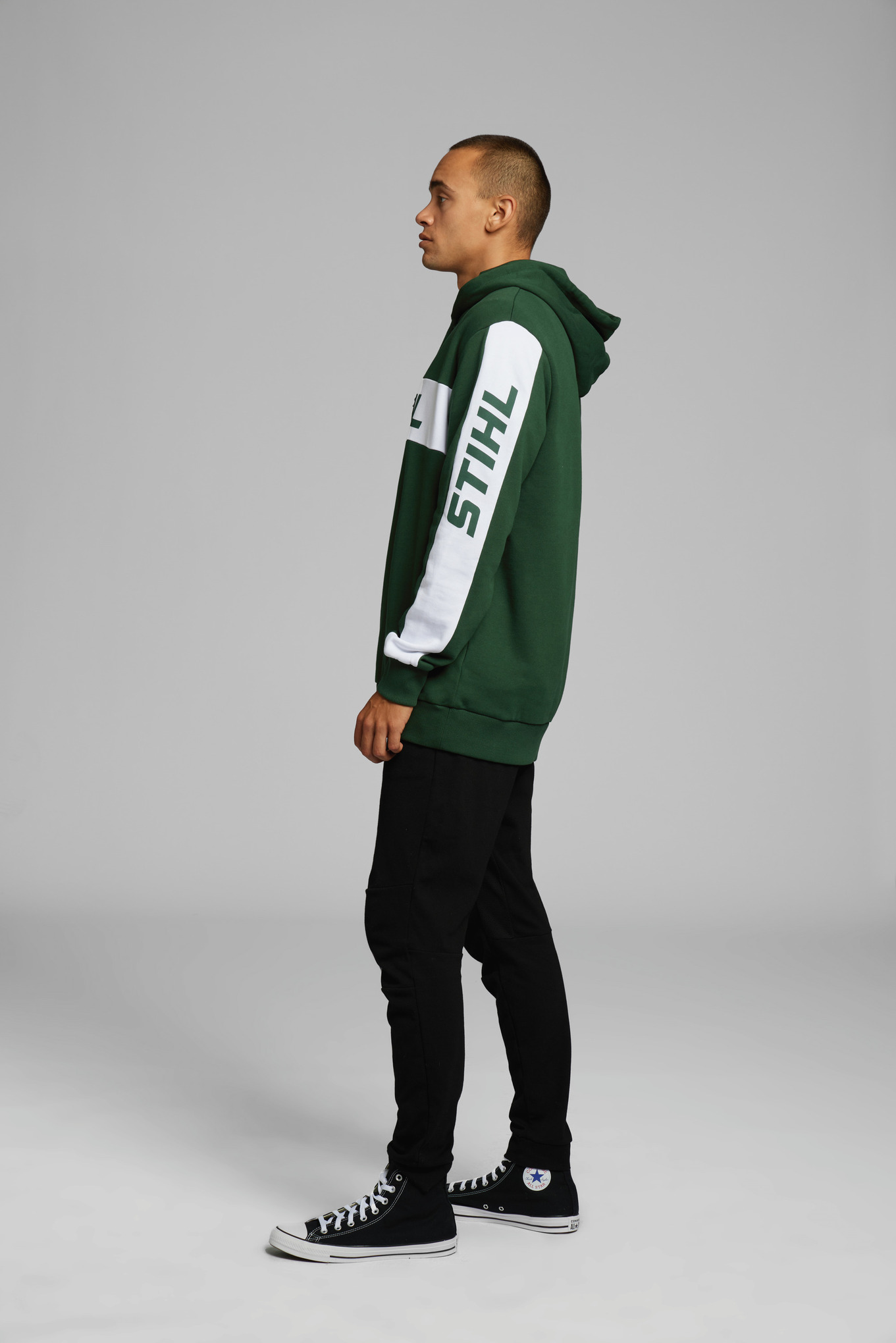 Sweat com Capuz "COLORBLOCK SLEEVE", verde