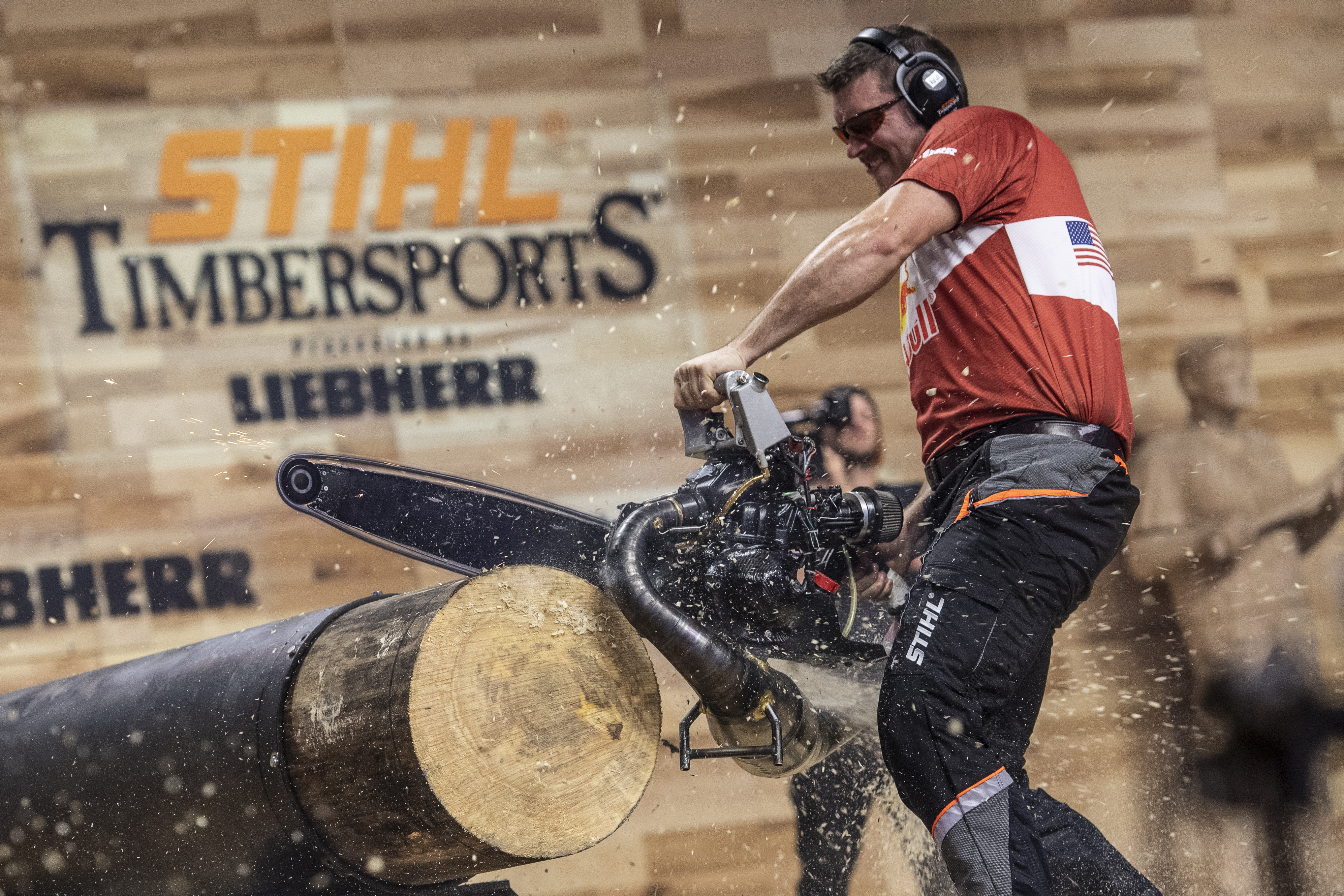 Modalidade de corte com protótipo no evento TIMBERSPORTS®