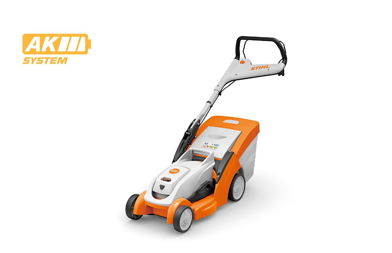 Imagem de produto do STIHL RMA 239 C, ícone de bateria em cima à esquerda para o sistema STIHL AK