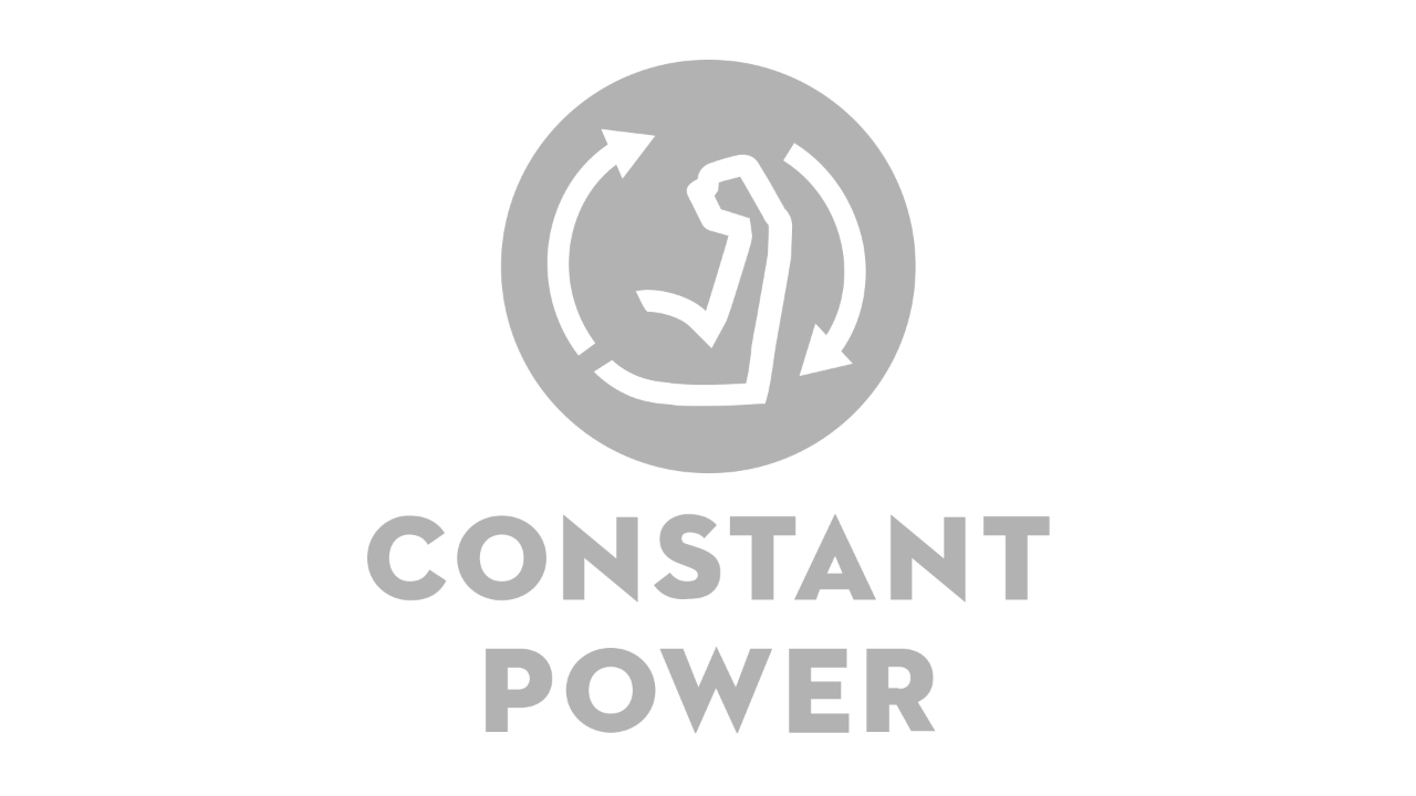 Ícone com um braço dobrado e duas setas no sentido dos ponteiros do relógio, por baixo das quais está escrito "Constant Power"